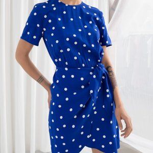 NWT! And Other Stories polka-dot wrap-front dress